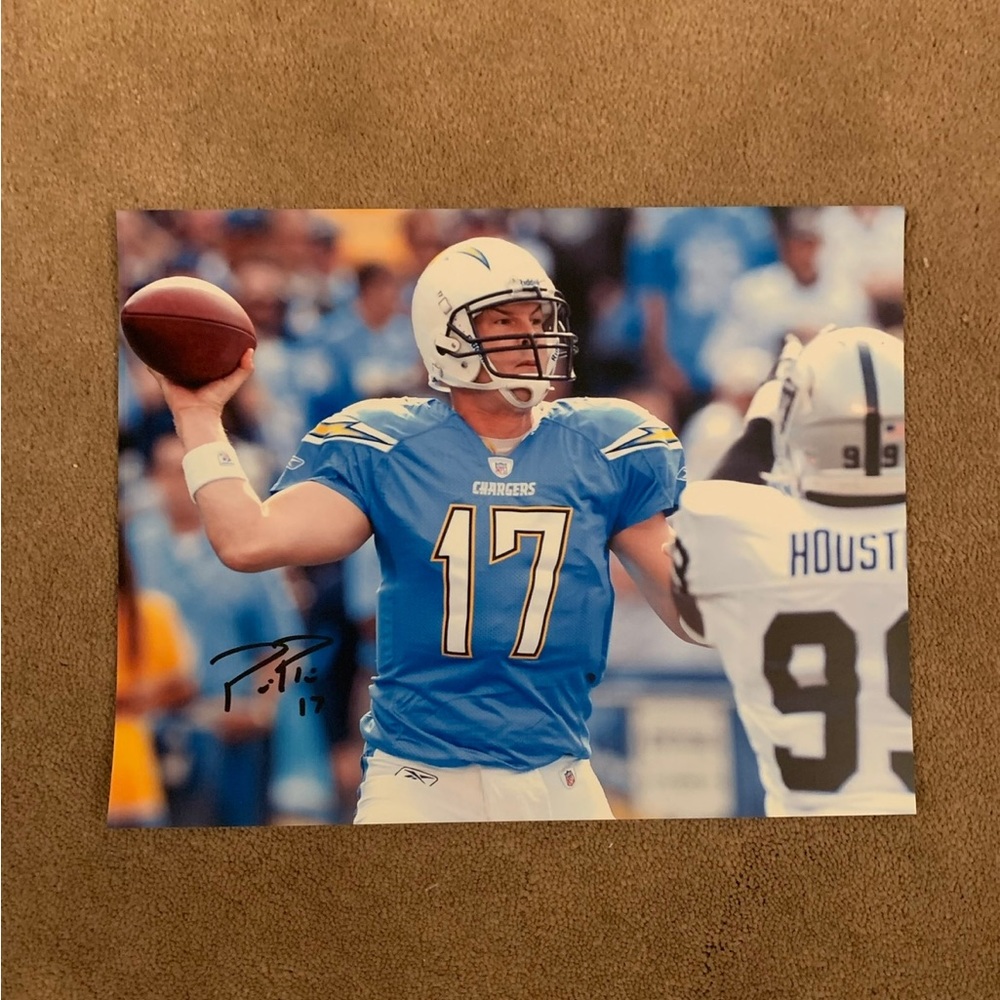 Phillip Rivers Autographed Photo Los Angeles Chargers 8.5x11